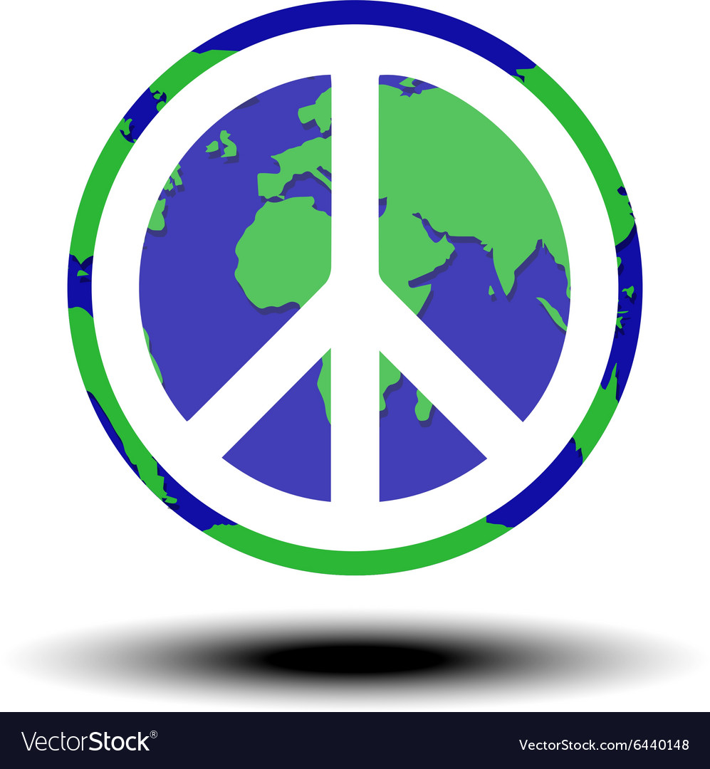 globe with world peace symbol vector 6440148